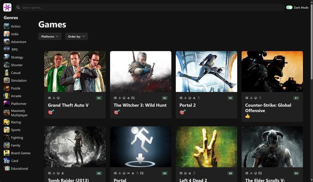 Game Hub Website & Mobile App